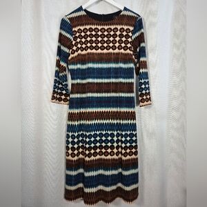 Karen Kane Sheath Dress Blue Black Brown Size L
